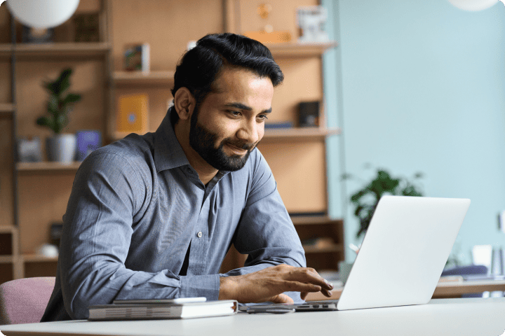 Man working on his computer